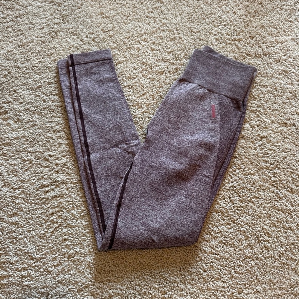 Gymshark Maroon Marled Seamless Leggings